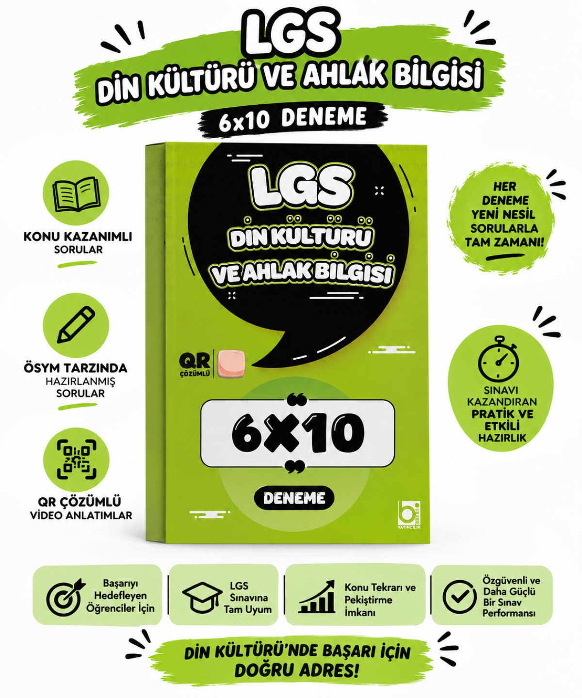 Bigelio 2027 LGS 8. Sınıf Din Kültürü ve Ahlak Bilgisi 6 x 10 Deneme Sınavı Bigelio Yayıncılık kitap kapağı