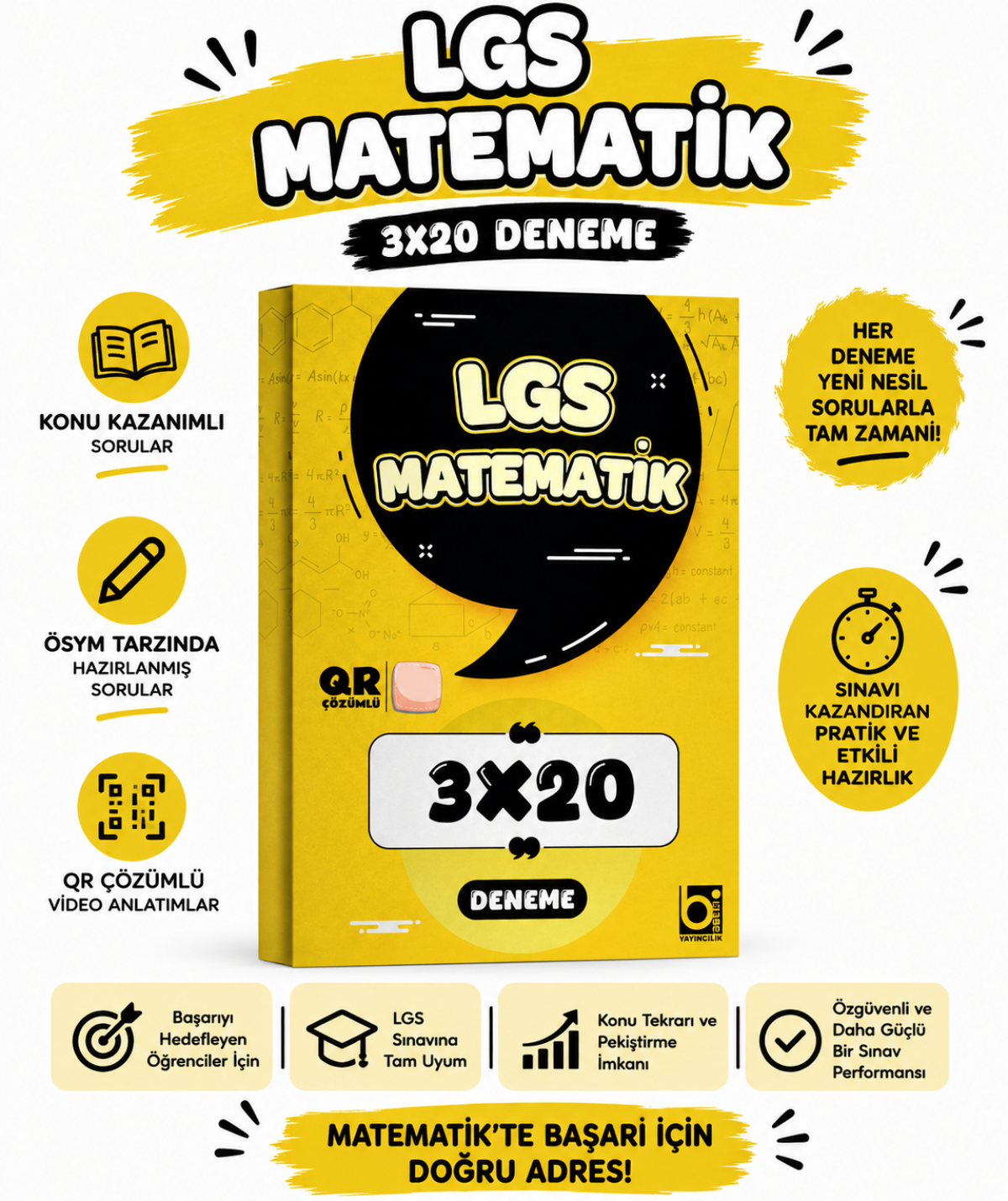 Bigelio 2027 LGS 8. Sınıf Matematik 3 x 20 Deneme Sınavı Bigelio Yayıncılık kitap kapağı
