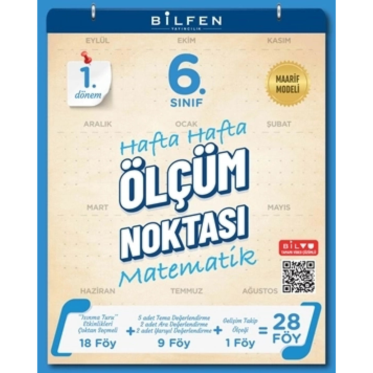 Bilfen 6. Sınıf Matematik Hafta Hafta Ölçüm Noktası 1.Dönem Maarif Model Yeni kitap kapağı