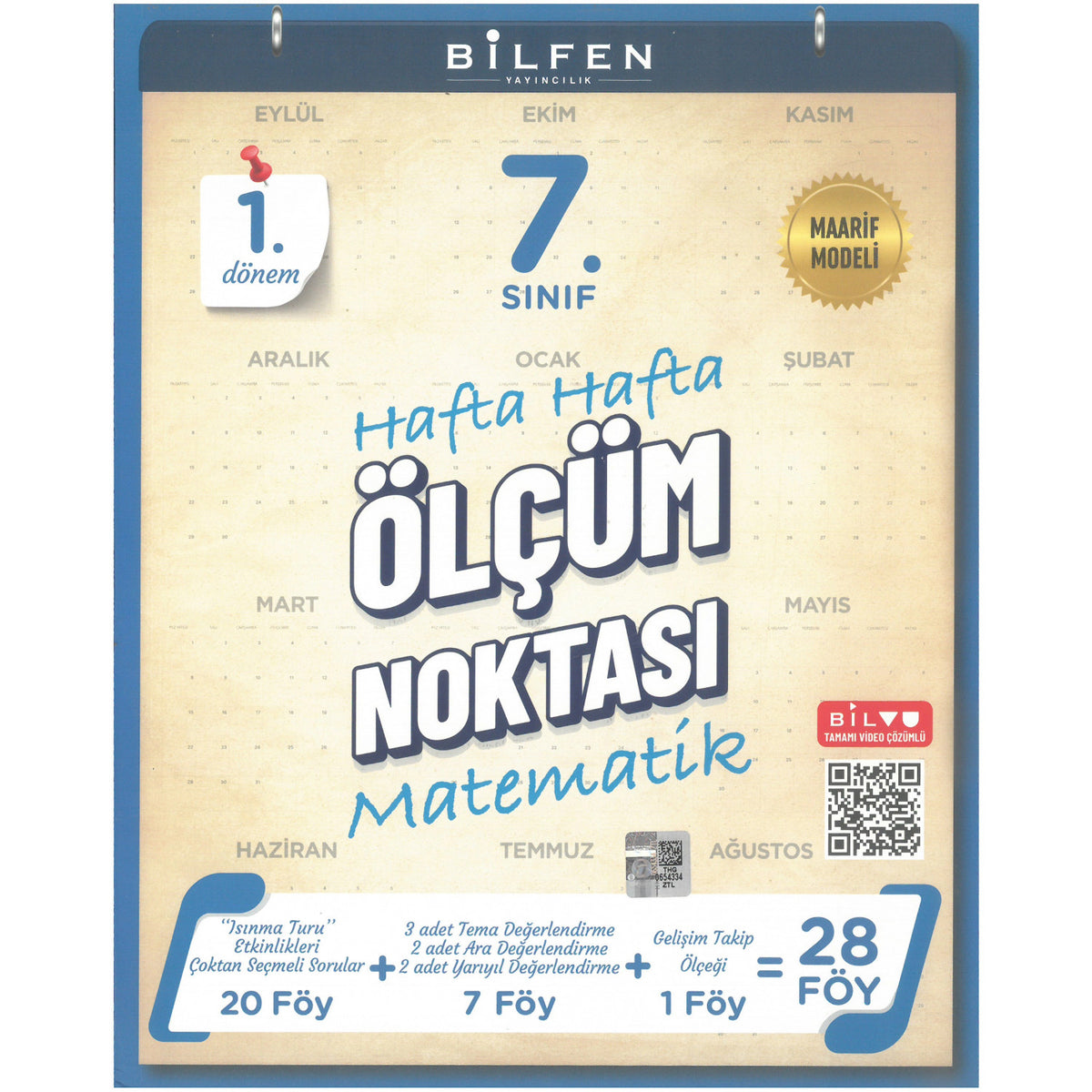 Bilfen 7. Sınıf Matematik Hafta Hafta Ölçüm Noktası 1.Dönem Maarif Model Yeni kitap kapağı