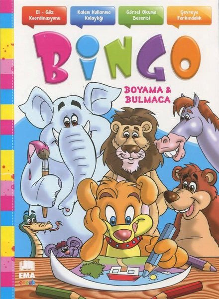 Bingo Boyama ve Bulmaca-Renkli Örnekli - Kolektif kitap kapağı
