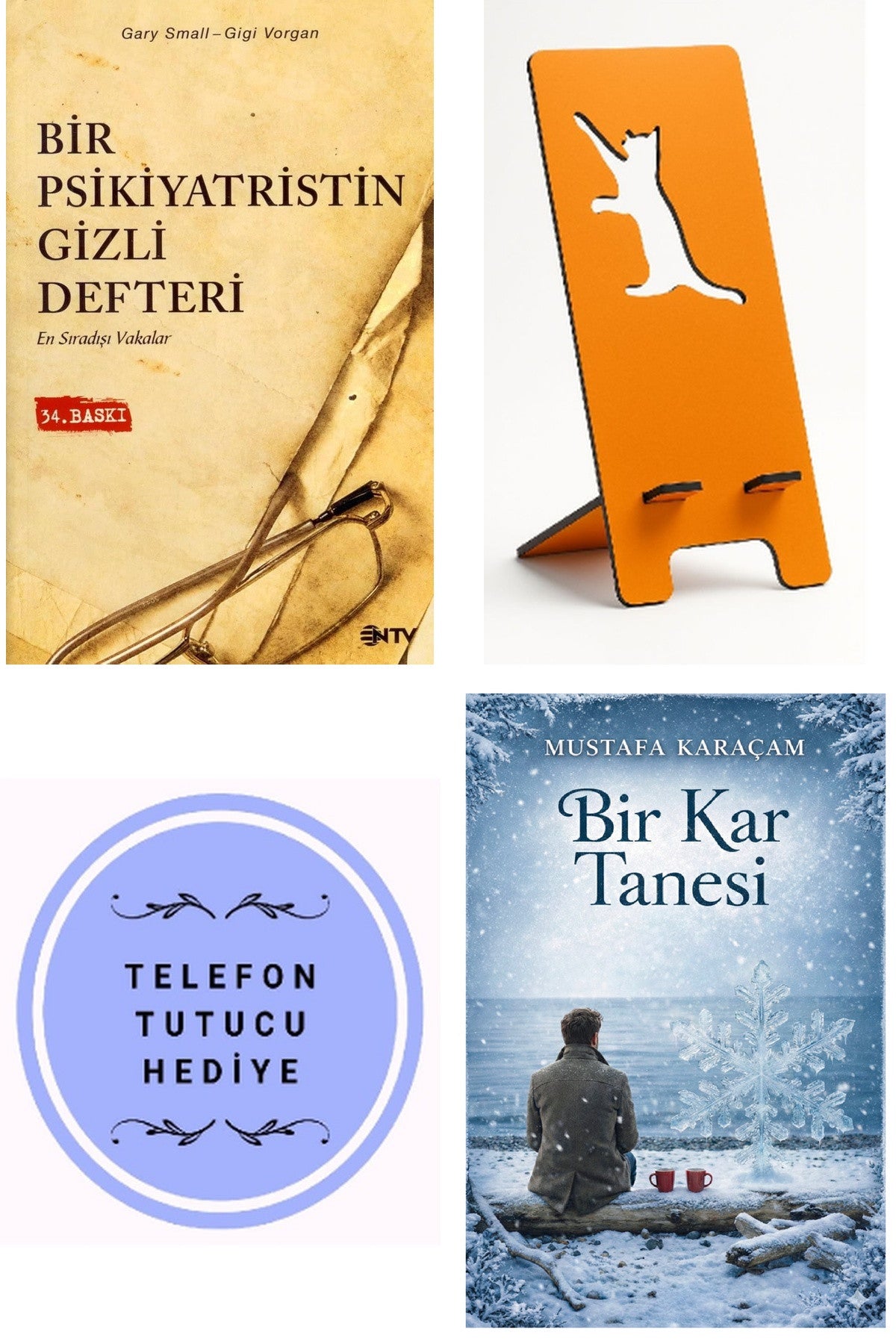Bir Psikiyatristin Gizli Defteri - En Sıradışı Vakalar + Telefon Tutucu + Bir Kar Tanesi kitap kapağı