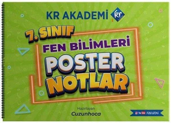 7.Sınıf Fen Bilimleri Poster Notlar | KR Akademi (İnce Kapak)  - Resim 1