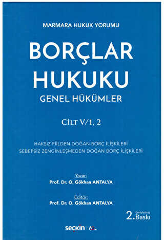 Borçlar Hukuku Genel Hükümler Cilt:V-1, 2 - Osman Gökhan Antalya kitap kapağı