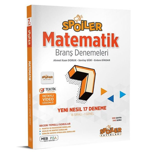 7.Sınıf Matematik Branş Denemeleri | Spoiler Yayınları (İnce Kapak)