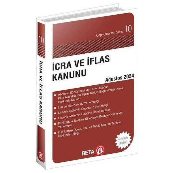 İcra ve İflas Kanunu Ağustos 2024 - Cep Kanunları Serisi | Beta Yayınları (Cep Boy)