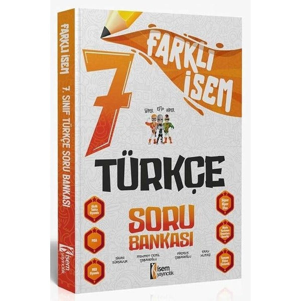 2024 7.Sınıf Türkçe Farklı İsem Soru Bankası | İsem Yayıncılık - Ortaokul (İnce Kapak)