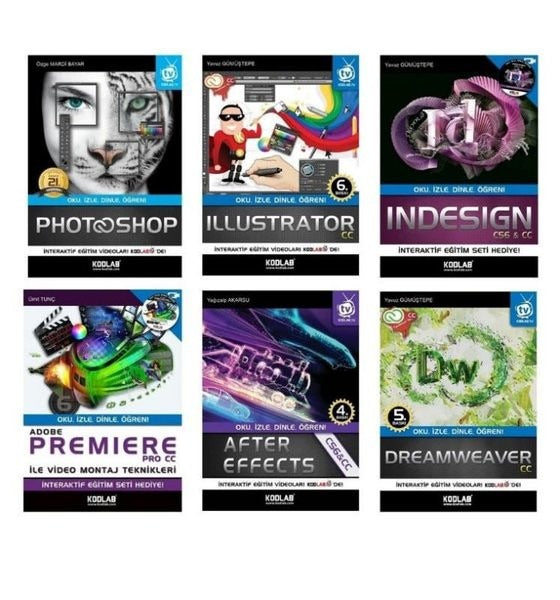 Adobe Grafik Tasarım Uzmanlığı Seti-6 Kitap Takım | Kodlab (İnce Kapak)