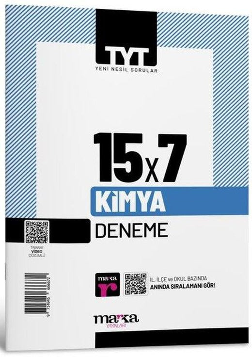 2025 TYT Kimya 15 Deneme Tamamı Video Çözümlü | Marka Yayınları (İnce Kapak)
