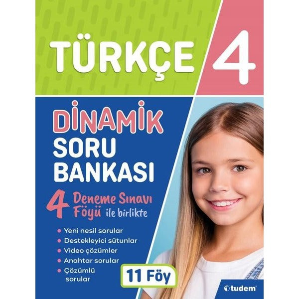 4.Sınıf Türkçe Dinamik Soru Bankası | Tudem Yayınları - Ders Kitapları (İnce Kapak)