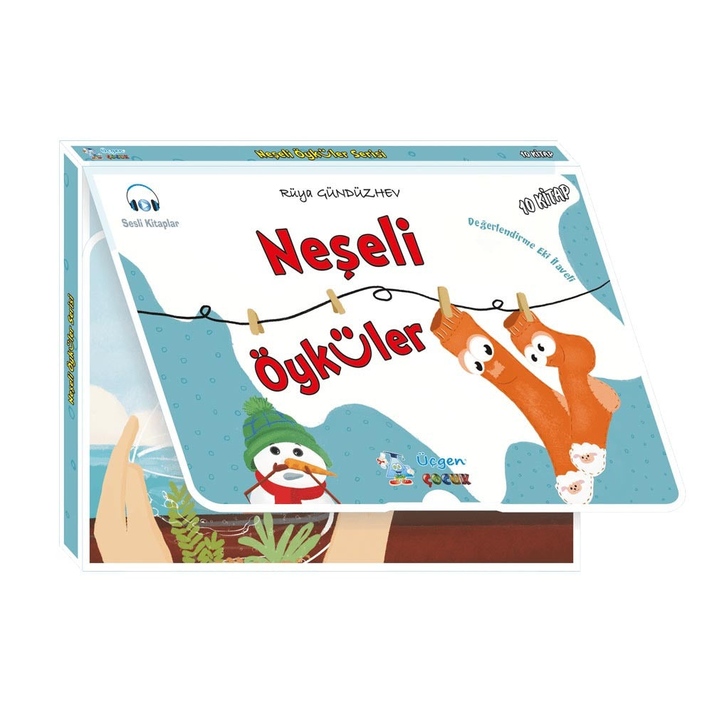 Neşeli Öyküler Seti - 10 Kitap Takım - Kutulu 16 Sayfa (10 Kitaplı Okuma Seti + Değerlendirme Eki) | Üçgen Çocuk (İnce Kapak)