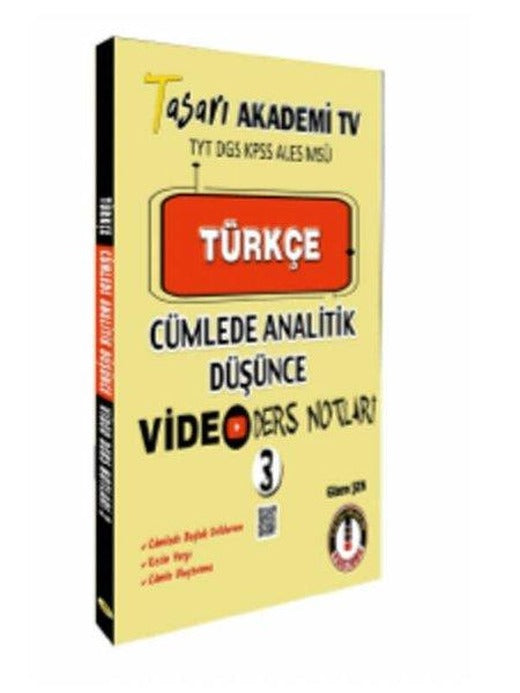 Türkçe Cümlede Analitik Video Ders Notları - 3 | Tasarı Akademi (İnce Kapak)