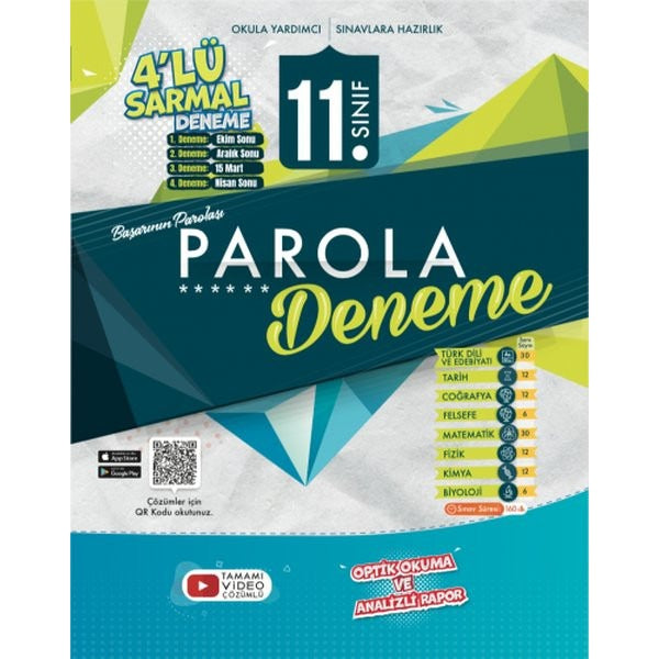 11.Sınıf Sarmal Parola 4'lü Deneme | Evrensel İletişim Yayınları (İnce Kapak)