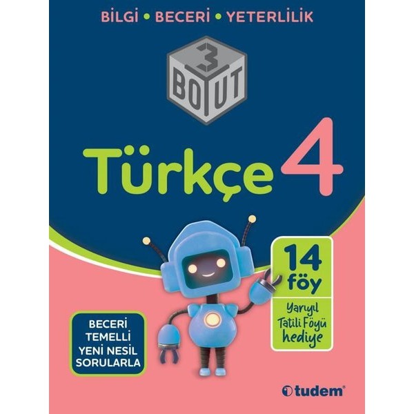 4.Sınıf Türkçe 3 Boyut | Tudem Yayınları - Ders Kitapları (İnce Kapak)