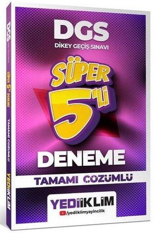 2026 DGS Tamamı Çözümlü Süper 5'li Deneme | Yediiklim Yayınları (İnce Kapak)