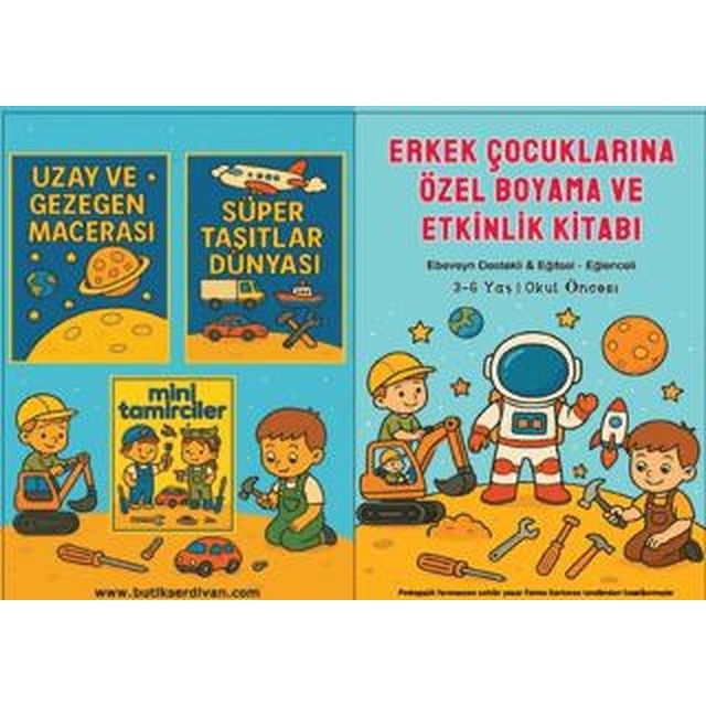 Erkek Çocuklarına Özel Boyama ve Etkinlik Kitabı