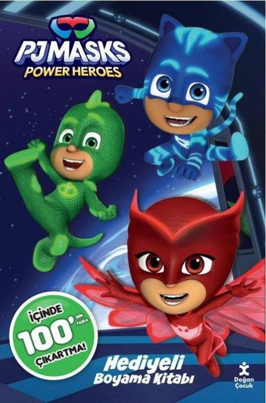 Pjmasks Power Heroes - Hediyeli Boyama Kitabı - İçinde 100'den Fazla Çıkartma | Doğan Çocuk (İnce Kapak)