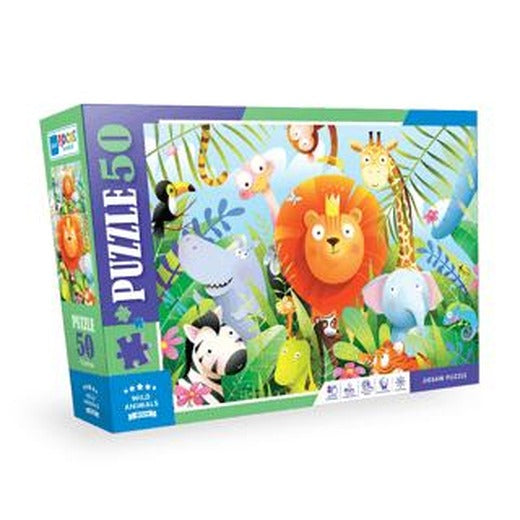 50 Parça Puzzle - Wild Animals (Vahşi Hayvanlar) | Blue Focus Yayınları