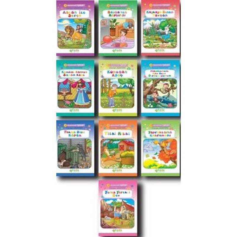 Kumbaramdaki Öyküler Mini Masallar-10 Kitap Takım | Fark Çocuk (İnce Kapak)