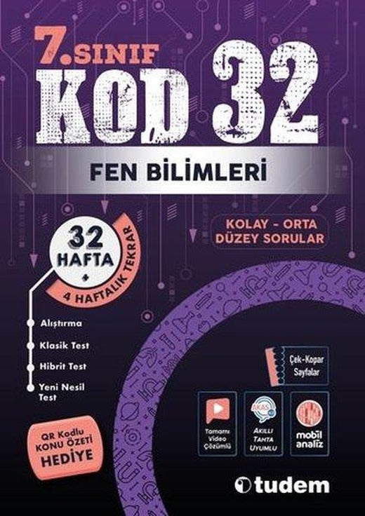 7. Sınıf Fen Bilimleri Kod 32 | Tudem Yayınları - Ders Kitapları (İnce Kapak)