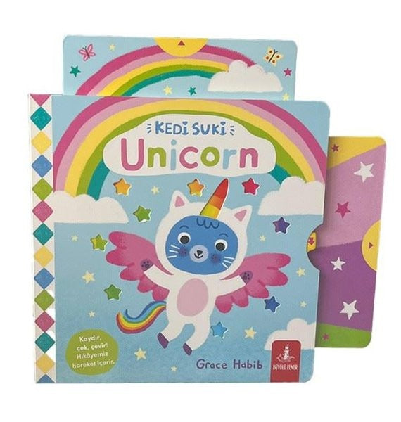 Kedi Suki Unicorn - Hareketli Kitap |Büyülü Fener (İnce Kapak)