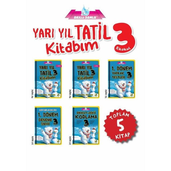 3. Sınıf Yarı Yıl Tatil Kitabım Seti - 5 Kitap Takım | Damla Yayınevi (İnce Kapak)
