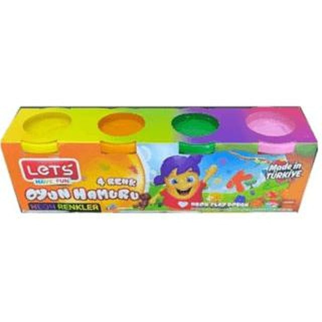 Lets 4 Renk Neon Oyun Hamuru 460 Gr - L8440N | Lets
