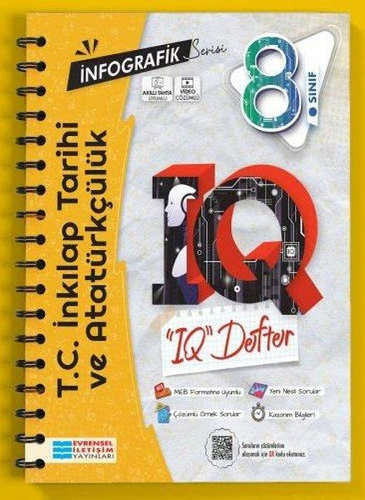 8.Sınıf T.C İnkılap Tarihi ve Atatürkçülük İnfografik Serisi IQ Akıllı Defter | Evrensel İletişim Yayınları (İnce Kapak)