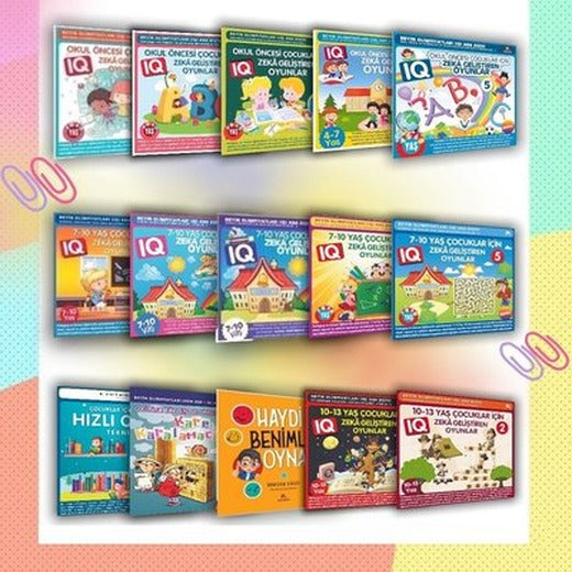 Çocuklar için Zeka Geliştirici Oyunlar Seti - 15 Kitap Takım | Ekinoks (İnce Kapak)