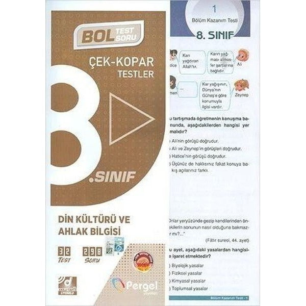 8.Sınıf Din Kültürü ve Ahlak Bilgisi Çek Kopar Testler | Pergel (İnce Kapak)