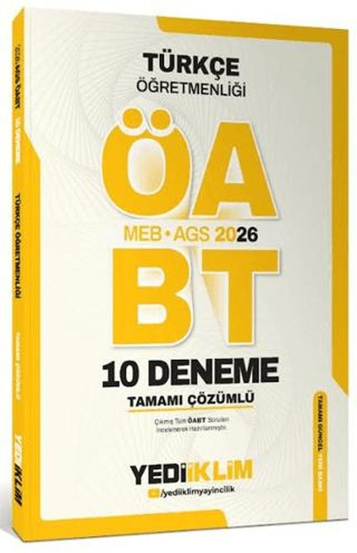 AGS ÖABT Türkçe Öğretmenliği Tamamı Çözümlü 10 Deneme Sınavı