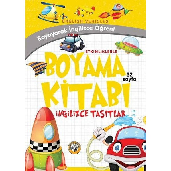 Etkinliklerle Boyama Kitabı İngilizce Taşıtlar