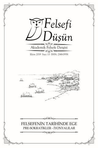 Felsefi Düşün Akademik Felsefe Dergisi Sayı: 13 - Ekim 2019 | Pinhan Yayıncılık (Ciltsiz)  - Resim 1