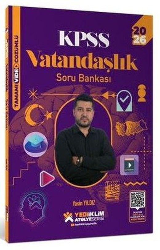 2026 KPSS Atölye Serisi Genel Kültür Vatandaşlık Tamamı Video Çözümlü Soru Bankası | Yediiklim Yayınları (İnce Kapak)