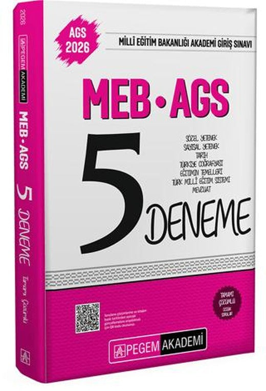 2026 MEB AGS Tamamı Çözümlü 5 Deneme | Pegem Akademi Yayıncılık (Ciltsiz)