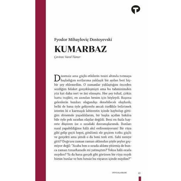 Kumarbaz | Turkuvaz Kitap (İnce Kapak)