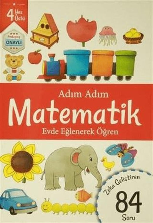 Adım Adım Matematik 4 Yaş - Zeka Geliştiren 84 Soru | Revzen Kitap (Ciltsiz)