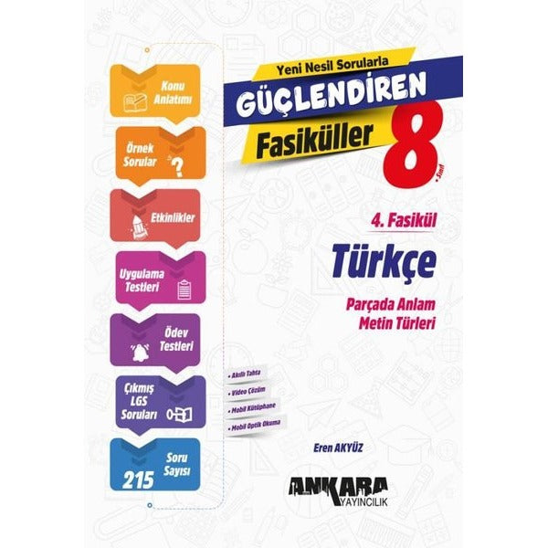 8. Sınıf Türkçe Güçlendiren 4. Fasikül | Ankara Yayıncılık (İnce Kapak)