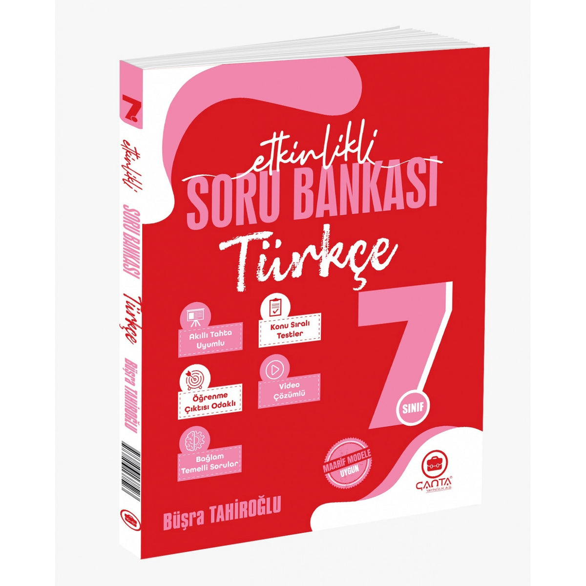 Çanta 7.Sınıf Türkçe Etkinlikli Kazanım Soru Bankası Maarif Model kitap kapağı