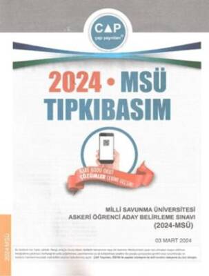 Üniversiteye Hazırlık MSÜ 2024 Tıpkı Basım Çap Yayınları - Kolektif kitap kapağı