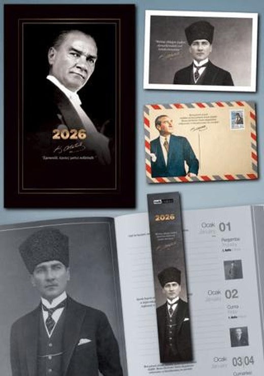 2026 Atatürk Ajandası - Gazi Paşa | Mor Kelebek (Ciltsiz)