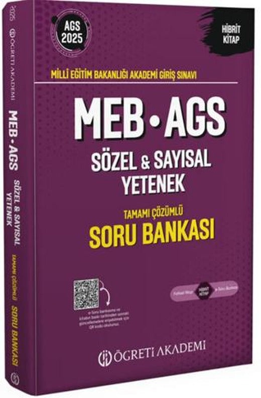 2025 MEB-AGS Soru Bankası Tamamı Çözümlü Sözel-Sayısal Yetenek | Öğreti Akademi (Ciltsiz)
