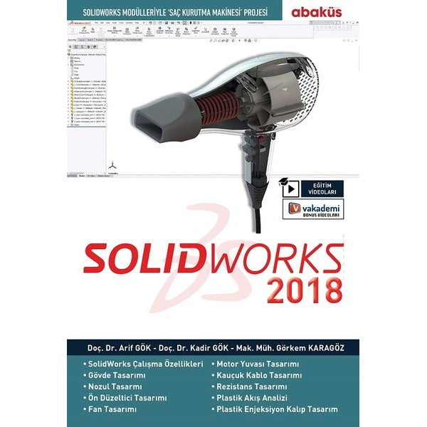 Solid Works 2018-Eğitim Videolu | Abaküs Kitap (İnce Kapak)
