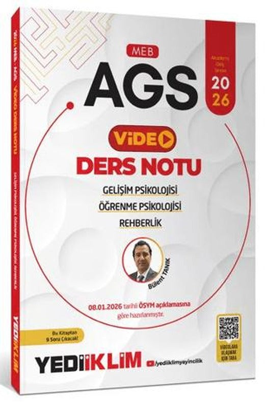 2026 MEB-AGS Gelişim Psikolojisi, Öğrenme Psikolojisi ve Rehberlik Video Anlatımlı Ders Notu | Yediiklim Yayınları (Ciltsiz)