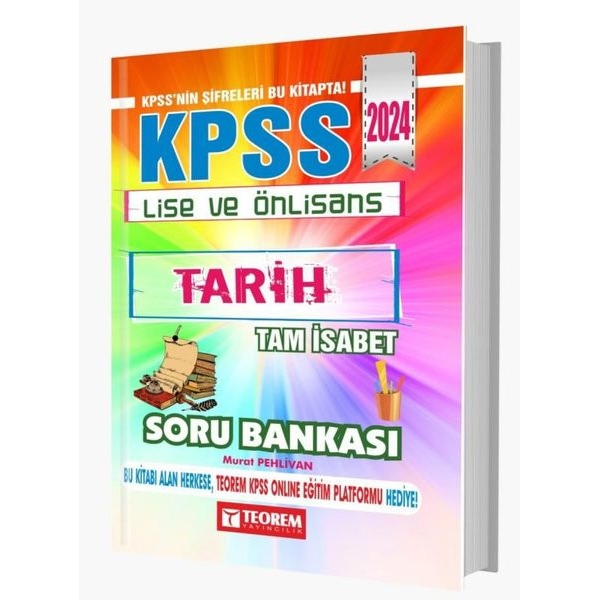 2024 KPSS Lise Ön Lisans Tam İsabet Tarih Soru Bankası | Teorem Yayınları (İnce Kapak)