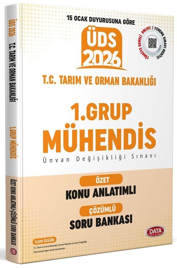 T.C. Tarım ve Orman Bakanlığı ÜDS 1. Grup Mühendis Özet Konu Anlatımlı Çözümlü Soru Bankası
