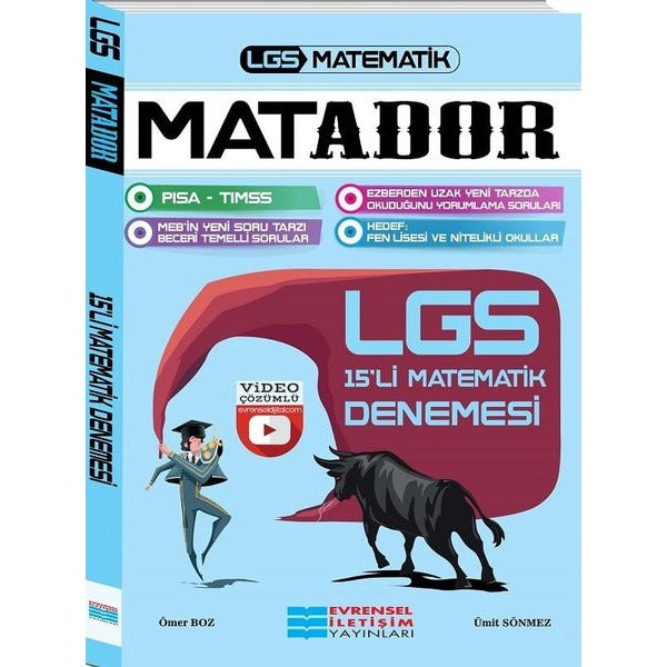 LGS Matador Video Çözümlü 15'li Matematik Denemesi | Evrensel İletişim Yayınları (Ciltsiz)