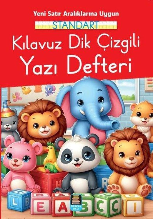 Standart Kılavuz Dik Çizgili Yazı Defteri 19 x 27 | Mercan Okul (İnce Kapak)