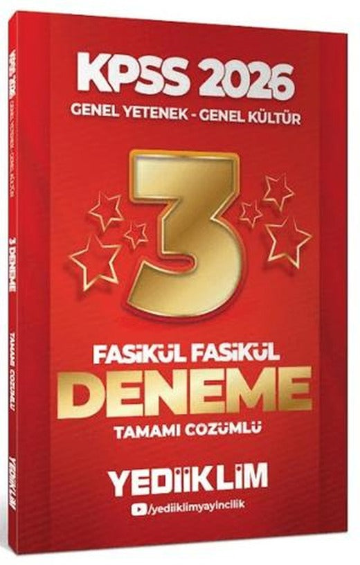 2026 KPSS Genel Yetenek Genel Kültür Tamamı Çözümlü Fasikül Fasikül 3 Yıldız Deneme