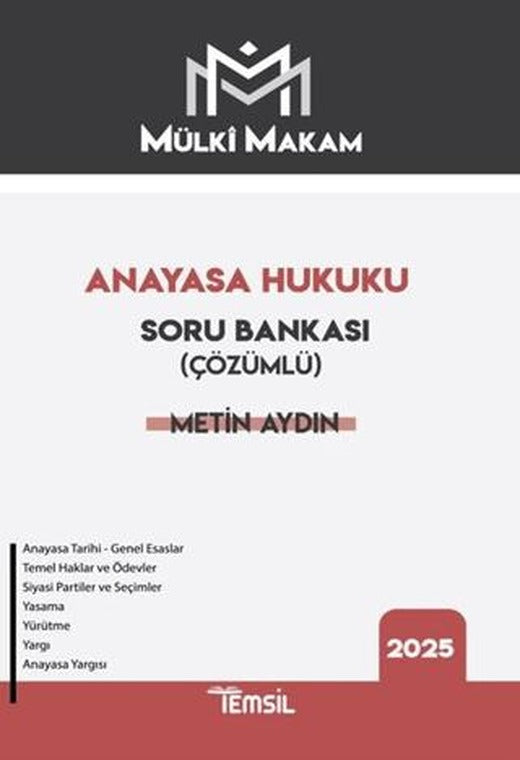 Mülki Makam Anayasa Hukuku Çözümlü Soru Bankası | Temsil Kitap (Ciltsiz)